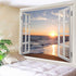 Homiest 3D Ocean Tapestry Wall Hanging Sun Sunset Sea Beach Landscape Tapestry Window Tapestries for Bedroom Living Room Home Decor 60x80 Inches...