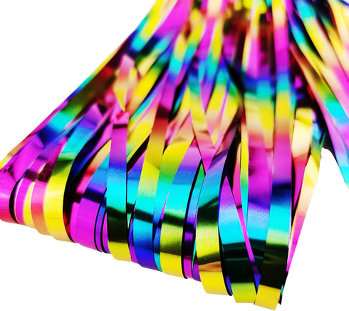 2 Packs Rainbow Party Decorations, Rainbow Foil Fringe Curtain Neon Backdrop Metallic Tinsel Photo Booth Props for Birthday Gay Pride Day Bachelor...