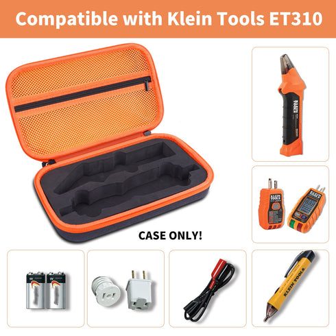 Hard Case for Klein Tools ET310 AC Circuit Breaker Finder Electric Tester & 80041 Outlet Repair Tool Kit & RT250 GFCI Outlet Tester and Accessorie...