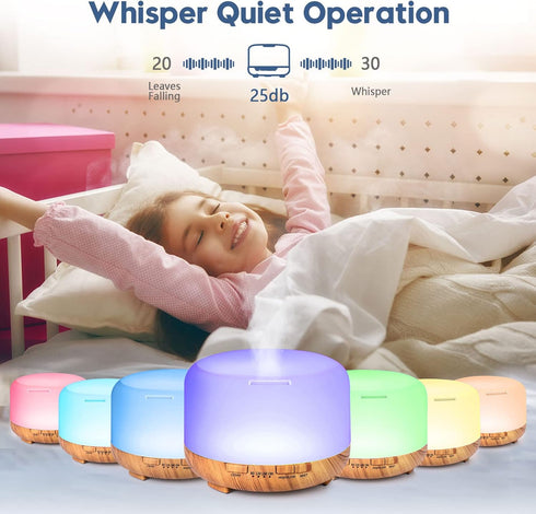Essential Oil Diffuser, YIKUBEE Oil Diffuser, 500ml Humidifier, Diffusers for Home, Aromatherapy Diffuser with Remote Control, Diffusers for Essen...