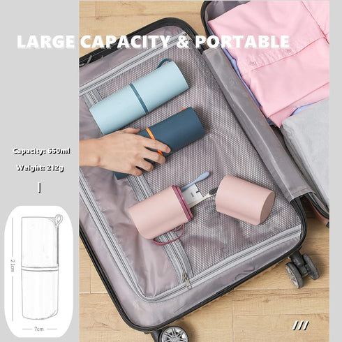 Travel Toothbrush Case Multifunctional Toothpaste Container Case Portable Business Trips Wash Cup Holder Organizer Toothbrushes Towel Storage Box ...