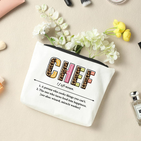 Chef Definition, Chef Gifts Makeup Bag Cosmetic Bag, Cooking Lover Best Chef Gifts for Women, Birthday Retirement Graduation Appreciation Gifts fo...