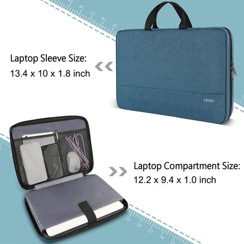 Ytonet 13 13.3 Inch Laptop Sleeve Case, Water Resistant TSA Laptop Bag Computer Carrying Case with Handle, Compatible with MacBook HP Dell Lenovo ...