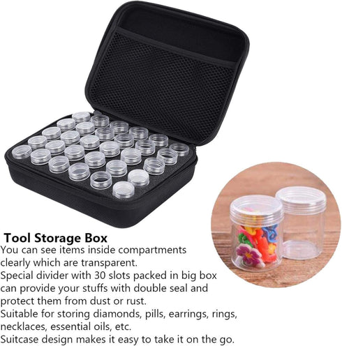 Storage Box, Diamond Painting Storage Containers with 30 Shockproof Slots Tools Organizer Diamond Art Storage Case Jewelry Beads Storage Box for D...