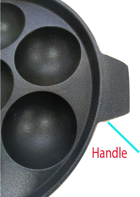 Generic Appam Pan Non Stick Pancake Mold Aluminium Ebelskiver Patra Appachatty Paniyaram Pan 7 Cavity Paniyarakkal Egg Pan Maker With Stainless St...
