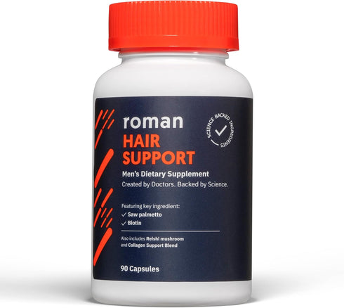 ROMAN Hair Support Supplement for Men | with Saw Palmetto, zinc, and biotin to Help Support and Nourish Hair | 30-Day Supply (90 Capsules)...