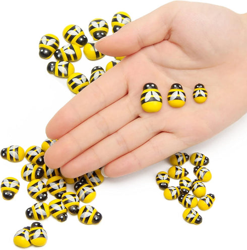 150PCS Tiny Bees Craft, 3 Size Self-Adhesive Embellishments Painted Small Bees Wood Bumble Bee Stickers for Scrapbooking Decoration and DIY Craft ...