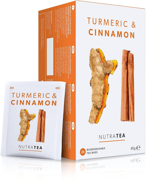 Nutra Tea - Turmeric & Cinnamon Tea - 40 Tea Bags - Herbal Tea - (2 Pack)...