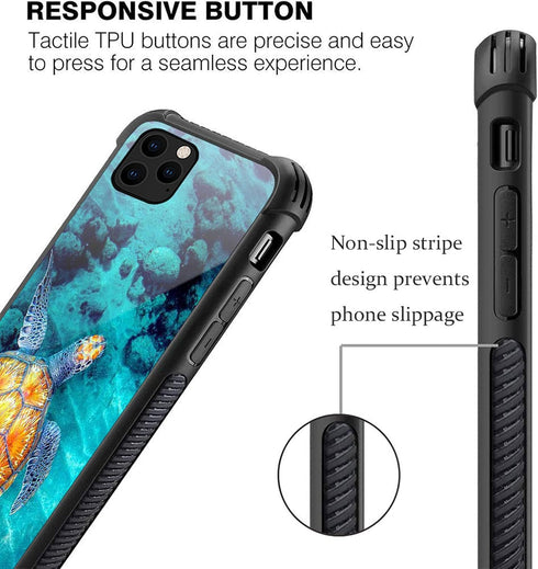 CARLOCA Compatible with iPhone 13 Mini Case,Sea Turtle Pattern Design for Girl Boy Shockproof Anti-Scratch Case for iPhone 13 Mini...