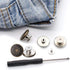 GIYOMI 20mm No Sewing Jeans Buttons Replacement Kit with Metal Base,12 Sets Nailess Removable Metal Buttons Replacement Repair Combo Thread Rivets...