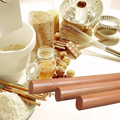 Wooden Rolling Pin for Baking Pizza making, Professional Dough Roller Rolling Pins Wood, 15-3/4-Inch by 1-1/4 Inch, Beech Wood for Baking Pizza, C...