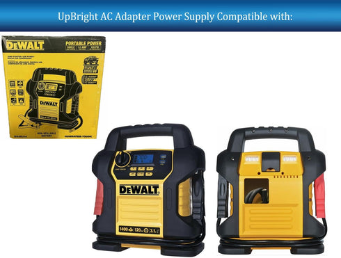 UpBright Car 12V Adapter Compatible with DEWALT DXAEJ14 DXAEPS2 1400 2800 Peak Amp 12 Volt Power Source Station 120psi Jump Starter Digital Air Co...