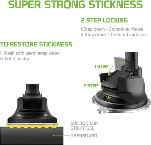 CELLET Flexible Arm, Magnetic Dash and Windshield Mount Smartphone Holder Strong Sticky Suction Cup Compatible with iPhone 14 Pro Max mini 13 12 1...