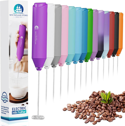 Powerful Milk Frother Handheld Foam Maker, Mini Whisk Drink Mixer for Coffee, Cappuccino, Latte, Matcha, Hot Chocolate, No Stand, Dark Orchid...