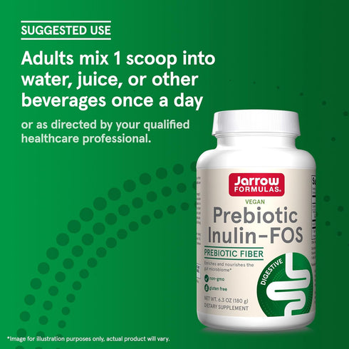 Jarrow Formulas Prebiotic Inulin FOS Prebiotic Fiber Supplement, 6.3 Oz, Prebiotics for Gut Health and Digestive Support, Approx. 47 Servings...