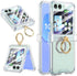 CASEOWL for Samsung Galaxy Z Flip 6 Case with Hinge Protection, 360°Ring Kickstand, Support Wireless Charging Protective Phone Case Clear Cover fo...