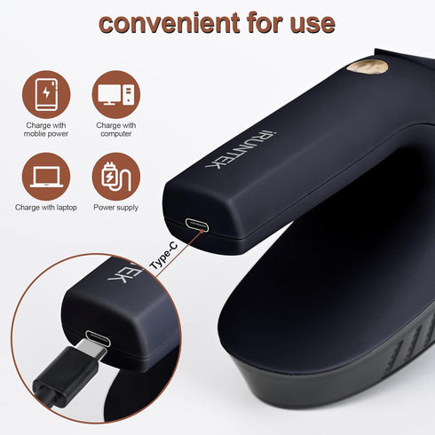 iRUNTEK Rechargeable Fabric Shaver, Lint Remover Shaver with 2-Speeds, 6 Leaf Blades, LED Display, Lint Shaver to Remove Pilling from Clothing, Fu...