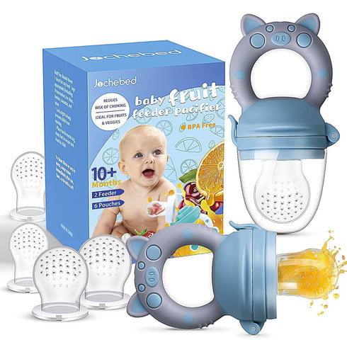 Baby Fruit Food Feeder Pacifier - Fresh Teething Pacifiers, Infant Fruit Teething Teether Toy for 3-24 Months, 6 Pcs Silicone Pouches for Toddlers...