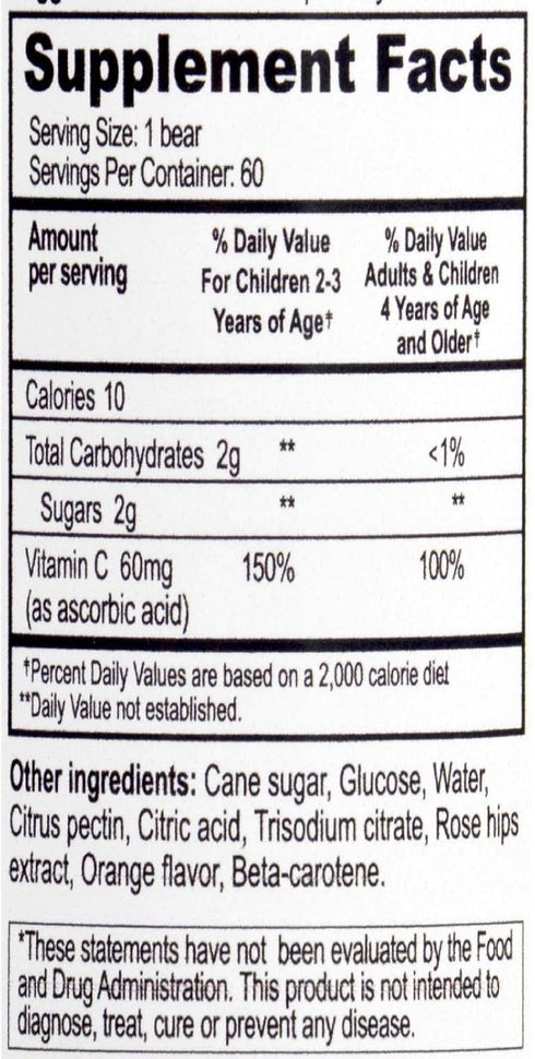 YUM-V's Vitamin C Chewable Jellies (Gummies) for Kids, Orange Flavor; Daily Dietary Supplement for Children, Kosher/Halal, Gluten-Free (60 Count)...