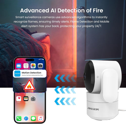 Indoor Camera for Home Security 360°, 1080p Pet Cameras with Pan&Tilt, Night Vision, Motion Detection, 2-Way Audio, Compatible with Alexa/Google A...