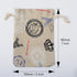 OLIREXD 10PCS Drawstring Gift Bag, Eiffel Tower Pattern Cotton Linen Home Travel Storage Packing Bags Reusable Gift Bags for Storage Teas Spices J...