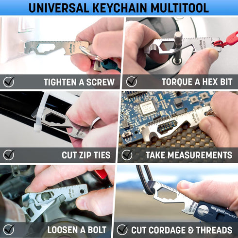 Keyport MOCA 10-in-1 Keychain Multitool (Stainless) | EDC Multi Tool: Pry Bar, Bottle Opener, Screwdriver, Box Opener, Cord Cutter & More | TSA Ke...