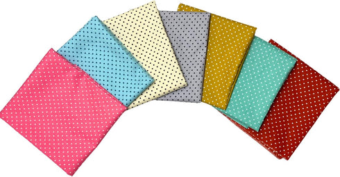 AMORNPHAN 100% Printed Polka dot Cotton Quilting Fabric Bundle for Patchwork Needlework DIY Handmade Sewing Crafting Scrapbooking Artcraft Precut ...