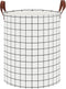 CLOCOR Collapsible Round Laundry Hamper/Large Storage Basket/Toys Bin/Boys and Girls Hamper/Room Decor (White check)...