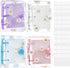 4 Sets Mini Transparent 3 Ring Binder Covers with Daisy Pattern Binder Inner Paper and Pockets Clear Soft PVC Notebook Loose Leaf Binder with Snap...