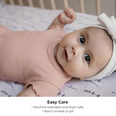 Ely’s & Co. Pack and Play Sheets, for Mini/Portable Crib, 2 Pack Fitted Playpen Play Yard Sheet Set Compatible with Graco Pack n Play, for Baby Bo...