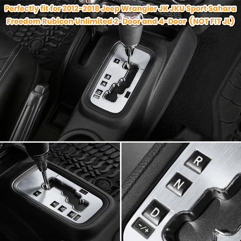 Trim Gear Frame Cover Gear Shift Box Cover for Jeep Wrangler 2012-2018 JK JKU Sport Sahara Freedom Rubicon Unlimited Gear Shift Panel Cover Trim I...