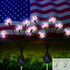 Heceltt 2 Pack Solar 4th of July Decorations Outdoor Garden Lights, 12 LED American Flags Waterproof for Independence Day Memorial Day Patriotic D...