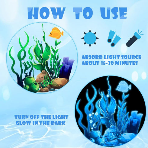 Zonon Under The Sea Wall Decals Coral Reef and Seaweed, Ocean Wall Decals Stickers, Undersea Decor Stickers, Underwater Sea Stickers for Nursery L...