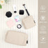 MAGEFY Makeup Bag for Purse, 2 Pcs Corduroy Cosmetic Bag for Girls Women Small Travel Makeup Pouch with Zipper(Beige)...