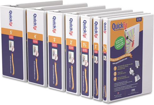 QuickFit View Binder, 1 Inch, Angle D Ring, White (87010)...