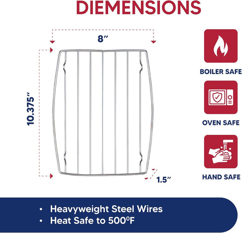 HIC Kitchen Wire Roasting Baking Broiling Rack, 10 3/8 inch x 8 inch, Silver...