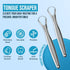 Tongue Cleaner,Tongue Scraper Cure Bad Breath,Tongue Cleaners Stainless Steel,Tongue Scrapers for Adults & Kids Fresher Breath in Seconds by AARAM...