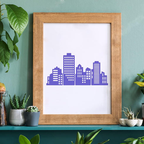 FINGERINSPIRE Cityscape Stencils Template 11.8x11.8inch Plastic City Building Morse Code Drawing Painting Stencils Square Reusable Stencils for Pa...