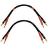 CESS-037-1f Banana Plug Male to Male Speaker Cable 12 Gauge 680 Strand Count Silicone Soft Wire, 2 Cables (1 Foot)...