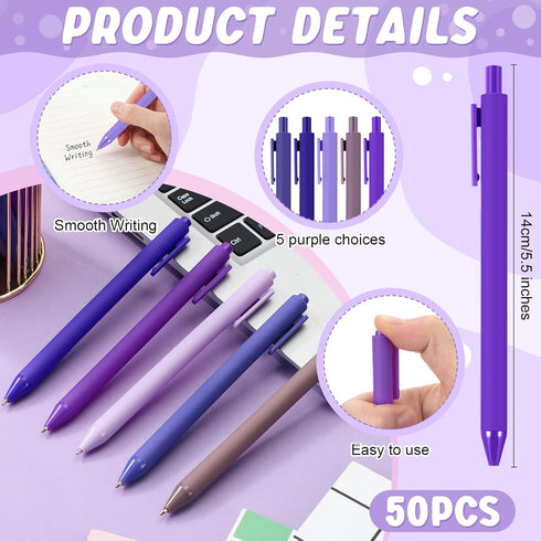 50 Pcs Retractable Ballpoint Pen Bulk Cute Pens 1.0mm Medium Point Colorful Ballpoint Pens for Office Home Back to School Gift Birthday Party Baby...