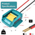 Power Wheels Adapter for Makita 18V Lithium Battery BL1830 BL1840 BL1850, Battery Converter with 14 Gauge Wire fit for DIY RC Toys,Rc Truck,Roboti...