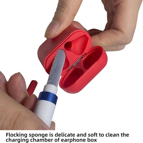 2-Pack AirPod Cleaner Kit-4-in-1 Multi-Function Cleaning Set with Flocking Sponge, Soft Brush, and Metal Pen Tip for AirPods, Phones, Keyboards, C...