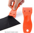 FOSHIO 2PCS Orange Plastic Razor Blade Scraper Tool and 100PCS Orange Plastic Blades for Gasket Remover, Sticker Remover, Labels Decal and Adhesiv...