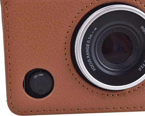 Rieibi Instax Mini EVO Case - Vintage PU Leather Protective Case for Fuji Instax Mini EVO Instant Camera - Removable Case with Adjustable Shoulder...