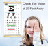 Eye Chart, Snellen Eye Chart for Eye Exams 20 Feet with Wood Frame 11x22 Inches, Canvas Low Vision Eye Test Wall Chart with Eye Occluder Hand Poin...