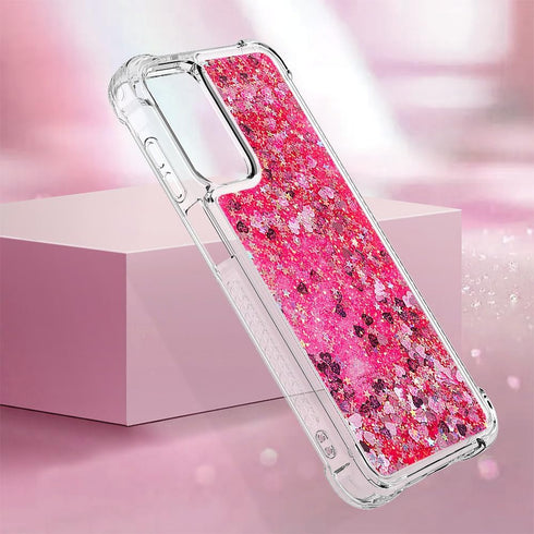 Case for Samsung Galaxy A15 5G Case Glitter Liquid Cute Clear Phone Case Floating Quicksand Shockproof Protective Bumper Soft TPU Case for Samsung...