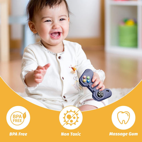 NCVI Teething Toys, Silicone Teether, Teething Toys for Babies 5-12 Months, Teething Relief, Game Control Shape Teether Toys Gift, Baby Chew Toys ...