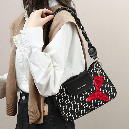 Honbay 6PCS Glitter Reversible Sequins Mermaid Tails Keychains Party Favors for Mermaid Themed Party...