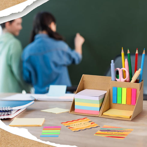 675 Pages Multicolor Sticky Notes Set with 2 Stimulating Card for Students Back to School Memo Cube with Pencil Case for Office School Bible Home...