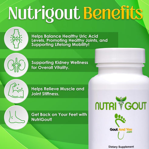 NutriGout Uric Acid Cleanse Supplement w/Turmeric, Celery Seed, Bromelain, Milk Thistle, Dandelion and Chanca Piedra, 60 Vegetarian Capsules of 50...